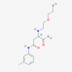 molecular formula C15H22N2O5 B2532055 2-((2-(2-Hydroxyethoxy)ethyl)amino)-4-oxo-4-(m-tolylamino)butanoic acid CAS No. 1048005-83-9