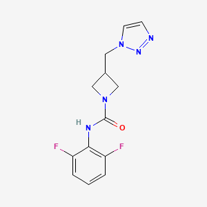molecular formula C13H13F2N5O B2532056 N-(2,6-Difluorophenyl)-3-(triazol-1-ylmethyl)azetidine-1-carboxamide CAS No. 2320178-64-9