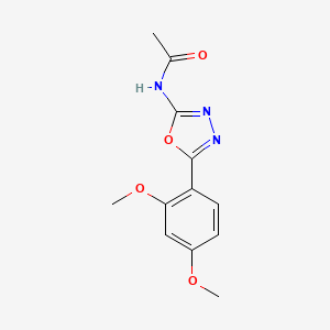 molecular formula C12H13N3O4 B2532057 N-(5-(2,4-dimethoxyphenyl)-1,3,4-oxadiazol-2-yl)acetamide CAS No. 19938-41-1