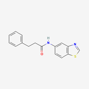 molecular formula C16H14N2OS B2532062 N-(benzo[d]thiazol-5-yl)-3-phenylpropanamide CAS No. 941877-62-9