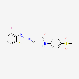 molecular formula C18H16FN3O3S2 B2532063 1-(4-fluorobenzo[d]thiazol-2-yl)-N-(4-(methylsulfonyl)phenyl)azetidine-3-carboxamide CAS No. 1286719-73-0