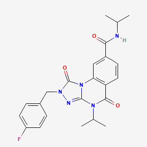 molecular formula C23H24FN5O3 B2532066 2-(4-fluorobenzyl)-N,4-diisopropyl-1,5-dioxo-1,2,4,5-tetrahydro[1,2,4]triazolo[4,3-a]quinazoline-8-carboxamide CAS No. 1105230-18-9