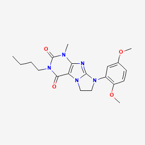 molecular formula C20H25N5O4 B2532069 2-Butyl-6-(2,5-dimethoxyphenyl)-4-methyl-7,8-dihydropurino[7,8-a]imidazole-1,3-dione CAS No. 923409-77-2