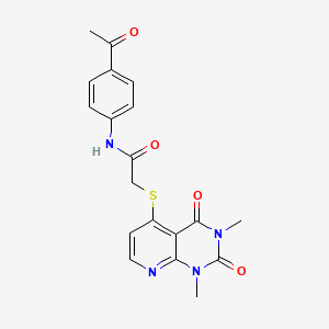 molecular formula C19H18N4O4S B2532076 N-(4-乙酰基苯基)-2-(1,3-二甲基-2,4-二氧代吡啶并[2,3-d]嘧啶-5-基)硫代乙酰胺 CAS No. 899941-53-8