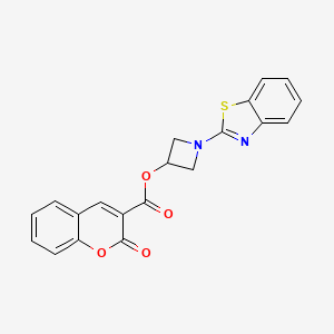molecular formula C20H14N2O4S B2532078 1-(benzo[d]thiazol-2-yl)azetidin-3-yl 2-oxo-2H-chromene-3-carboxylate CAS No. 1396846-73-3