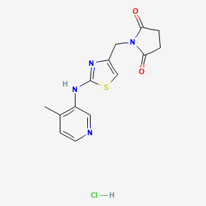 molecular formula C14H15ClN4O2S B2532091 盐酸1-((2-((4-甲基吡啶-3-基)氨基)噻唑-4-基)甲基)吡咯烷-2,5-二酮 CAS No. 2034316-34-0