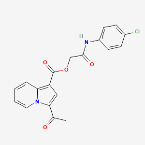 2-((4-Chlorophenyl)amino)-2-oxoethyl 3-acetylindolizine-1-carboxylate