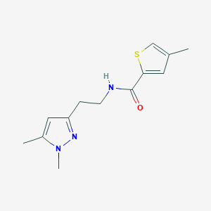 molecular formula C13H17N3OS B2532098 N-(2-(1,5-dimethyl-1H-pyrazol-3-yl)ethyl)-4-methylthiophene-2-carboxamide CAS No. 2034261-57-7