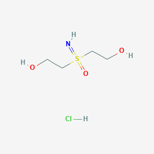 molecular formula C4H12ClNO3S B2532102 2-(2-羟乙基磺酰亚胺基)乙醇；盐酸盐 CAS No. 2413904-13-7