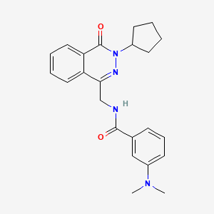 molecular formula C23H26N4O2 B2532106 N-((3-cyclopentyl-4-oxo-3,4-dihydrophthalazin-1-yl)methyl)-3-(dimethylamino)benzamide CAS No. 1421507-78-9