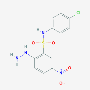 N-(4-chlorophenyl)-2-hydrazinyl-5-nitrobenzene-1-sulfonamide