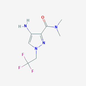 molecular formula C8H11F3N4O B2532120 4-amino-N,N-dimethyl-1-(2,2,2-trifluoroethyl)pyrazole-3-carboxamide CAS No. 1352199-88-2