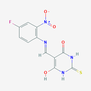 5-(((4-fluoro-2-nitrophenyl)amino)methylene)-2-thioxodihydropyrimidine-4,6(1H,5H)-dione