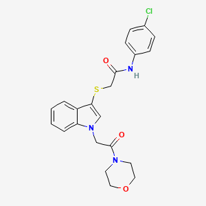 molecular formula C22H22ClN3O3S B2532126 N-(4-chlorophenyl)-2-((1-(2-morpholino-2-oxoethyl)-1H-indol-3-yl)thio)acetamide CAS No. 878053-23-7