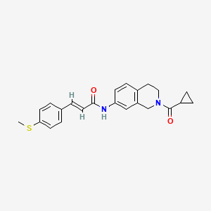 (E)-N-(2-(cyclopropanecarbonyl)-1,2,3,4-tetrahydroisoquinolin-7-yl)-3-(4-(methylthio)phenyl)acrylamide