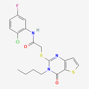 2-({3-butyl-4-oxo-3H,4H-thieno[3,2-d]pyrimidin-2-yl}sulfanyl)-N-(2-chloro-5-fluorophenyl)acetamide