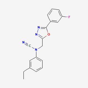 N-cyano-3-ethyl-N-{[5-(3-fluorophenyl)-1,3,4-oxadiazol-2-yl]methyl}aniline