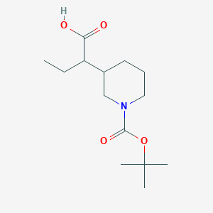 2-[1-[(2-Methylpropan-2-yl)oxycarbonyl]piperidin-3-yl]butanoic acid