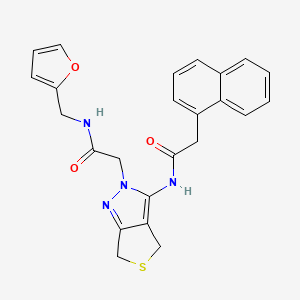 molecular formula C24H22N4O3S B2532153 N-(furan-2-ylmethyl)-2-(3-(2-(naphthalen-1-yl)acetamido)-4,6-dihydro-2H-thieno[3,4-c]pyrazol-2-yl)acetamide CAS No. 1105248-31-4