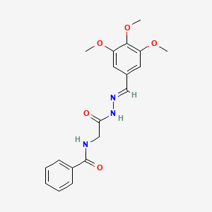 molecular formula C19H21N3O5 B2532159 (E)-N-(2-oxo-2-(2-(3,4,5-三甲氧基亚苄叉亚氨基)肼基)乙基)苯甲酰胺 CAS No. 391877-11-5