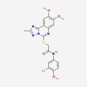 N-(3-chloro-4-methoxyphenyl)-2-((8,9-dimethoxy-2-methyl-[1,2,4]triazolo[1,5-c]quinazolin-5-yl)thio)acetamide