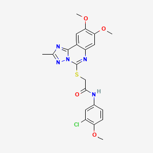 N-(3-CHLORO-4-METHOXYPHENYL)-2-({8,9-DIMETHOXY-2-METHYL-[1,2,4]TRIAZOLO[1,5-C]QUINAZOLIN-5-YL}SULFANYL)ACETAMIDE