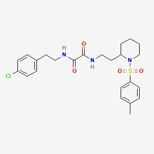 molecular formula C24H30ClN3O4S B2532161 N1-(4-氯苯乙基)-N2-(2-(1-甲苯磺酰哌啶-2-基)乙基)草酰胺 CAS No. 898415-39-9