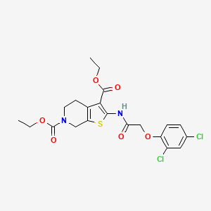 molecular formula C21H22Cl2N2O6S B2532165 2-(2-(2,4-ジクロロフェノキシ)アセトアミド)-4,5-ジヒドロチエノ[2,3-c]ピリジン-3,6(7H)-ジカルボン酸ジエチル CAS No. 864926-85-2