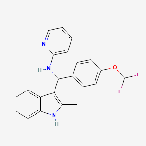 N-{[4-(difluoromethoxy)phenyl](2-methyl-1H-indol-3-yl)methyl}pyridin-2-amine
