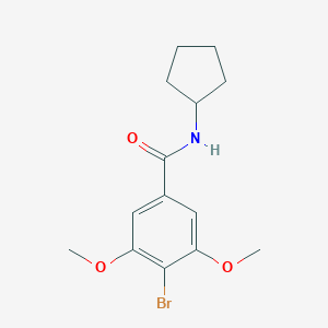 molecular formula C14H18BrNO3 B253217 4-bromo-N-cyclopentyl-3,5-dimethoxybenzamide 