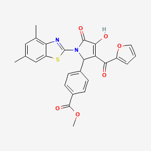 molecular formula C26H20N2O6S B2532175 methyl 4-{(3E)-1-(4,6-dimethyl-1,3-benzothiazol-2-yl)-3-[furan-2-yl(hydroxy)methylidene]-4,5-dioxopyrrolidin-2-yl}benzoate CAS No. 514194-81-1