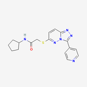 N-cyclopentyl-2-[(3-pyridin-4-yl-[1,2,4]triazolo[4,3-b]pyridazin-6-yl)sulfanyl]acetamide