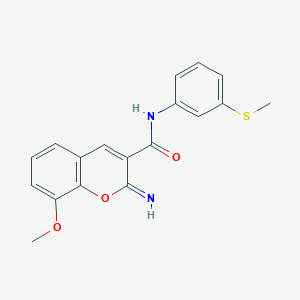 molecular formula C18H16N2O3S B2532183 2-imino-8-methoxy-N-[3-(methylsulfanyl)phenyl]-2H-chromene-3-carboxamide CAS No. 1326829-56-4