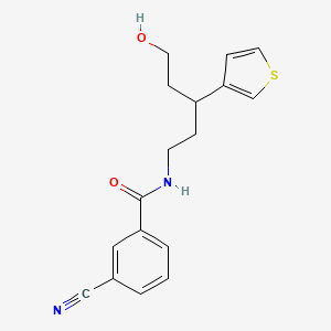 3-cyano-N-(5-hydroxy-3-(thiophen-3-yl)pentyl)benzamide