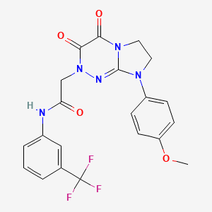 molecular formula C21H18F3N5O4 B2532199 2-(8-(4-methoxyphenyl)-3,4-dioxo-3,4,7,8-tetrahydroimidazo[2,1-c][1,2,4]triazin-2(6H)-yl)-N-(3-(trifluoromethyl)phenyl)acetamide CAS No. 941959-38-2