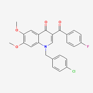 molecular formula C25H19ClFNO4 B2532209 1-(4-chlorobenzyl)-3-(4-fluorobenzoyl)-6,7-dimethoxyquinolin-4(1H)-one CAS No. 866727-13-1