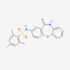 molecular formula C22H20N2O4S B2532217 2,4,6-三甲基-N-(11-氧代-10,11-二氢二苯并[b,f][1,4]噁杂环庚二烯-2-基)苯磺酰胺 CAS No. 921920-50-5