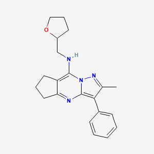 2-methyl-3-phenyl-N-((tetrahydrofuran-2-yl)methyl)-6,7-dihydro-5H-cyclopenta[d]pyrazolo[1,5-a]pyrimidin-8-amine