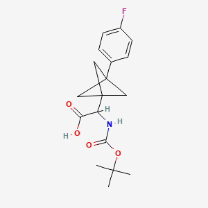 2-[3-(4-Fluorophenyl)-1-bicyclo[1.1.1]pentanyl]-2-[(2-methylpropan-2-yl)oxycarbonylamino]acetic acid