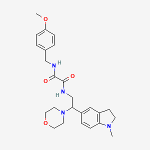 N1-(4-methoxybenzyl)-N2-(2-(1-methylindolin-5-yl)-2-morpholinoethyl)oxalamide