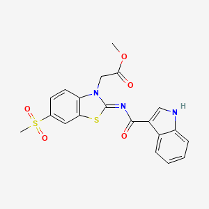 (Z)-methyl 2-(2-((1H-indole-3-carbonyl)imino)-6-(methylsulfonyl)benzo[d]thiazol-3(2H)-yl)acetate