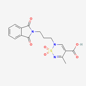 molecular formula C16H15N3O6S B2532227 2-[3-(1,3-dioxo-1,3-dihydro-2H-isoindol-2-yl)propyl]-5-methyl-1,1-dioxo-1,2-dihydro-1lambda,2,6-thiadiazine-4-carboxylic acid CAS No. 1775302-11-8