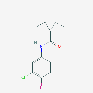 molecular formula C14H17ClFNO B253224 N-(3-chloro-4-fluorophenyl)-2,2,3,3-tetramethylcyclopropanecarboxamide 
