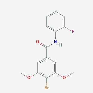 molecular formula C15H13BrFNO3 B253226 4-bromo-N-(2-fluorophenyl)-3,5-dimethoxybenzamide 