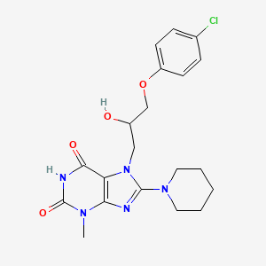 7-(3-(4-chlorophenoxy)-2-hydroxypropyl)-3-methyl-8-(piperidin-1-yl)-1H-purine-2,6(3H,7H)-dione