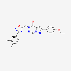 molecular formula C24H22N6O3 B2532302 1-((3-(3,4-Dimethylphenyl)-1,2,4-oxadiazol-5-yl)methyl)-8-(4-ethoxyphenyl)pyrazolo[1,5-d][1,2,4]triazinone CAS No. 1251580-08-1