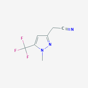 molecular formula C7H6F3N3 B2532303 2-(1-Methyl-5-(trifluoromethyl)-1H-pyrazol-3-yl)acetonitrile CAS No. 1260659-29-7