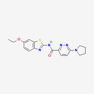molecular formula C18H19N5O2S B2532310 N-(6-ethoxybenzo[d]thiazol-2-yl)-6-(pyrrolidin-1-yl)pyridazine-3-carboxamide CAS No. 1396867-59-6