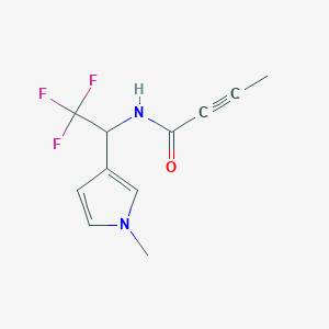 molecular formula C11H11F3N2O B2532314 N-[2,2,2-Trifluoro-1-(1-methylpyrrol-3-yl)ethyl]but-2-ynamide CAS No. 2411305-38-7