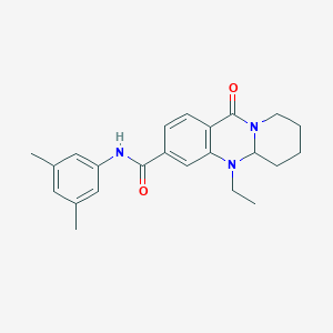 molecular formula C23H27N3O2 B2532315 N-(3,5-dimethylphenyl)-5-ethyl-11-oxo-5,6,7,8,9,11-hexahydro-5aH-pyrido[2,1-b]quinazoline-3-carboxamide CAS No. 1574582-36-7